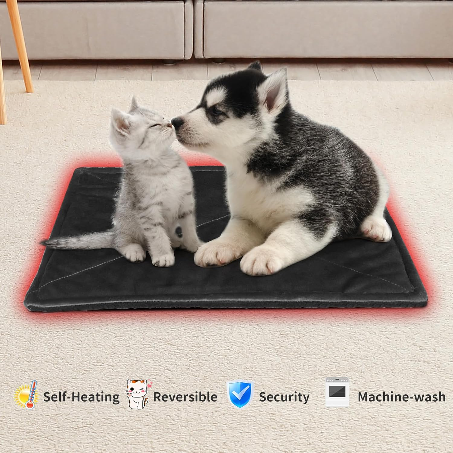 Self-Warming Cat Bed Pad,Self-Heating Thermal Pet Mat for Indoor Cats and Dogs,Safe & Energy-Free (70 * 50Cm) image number 5