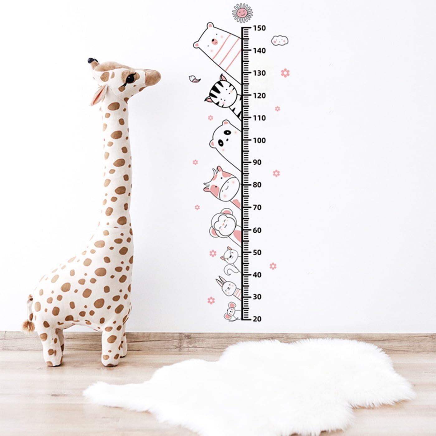 Kids Height Chart Wall Stickers,Baby Growth Height Wall Decal Removable DIY Height Measure Mural Decor for Girls Boys Toddler Nursery Kindergarten Playroom Bedroom Decoration Art (E) image number 6