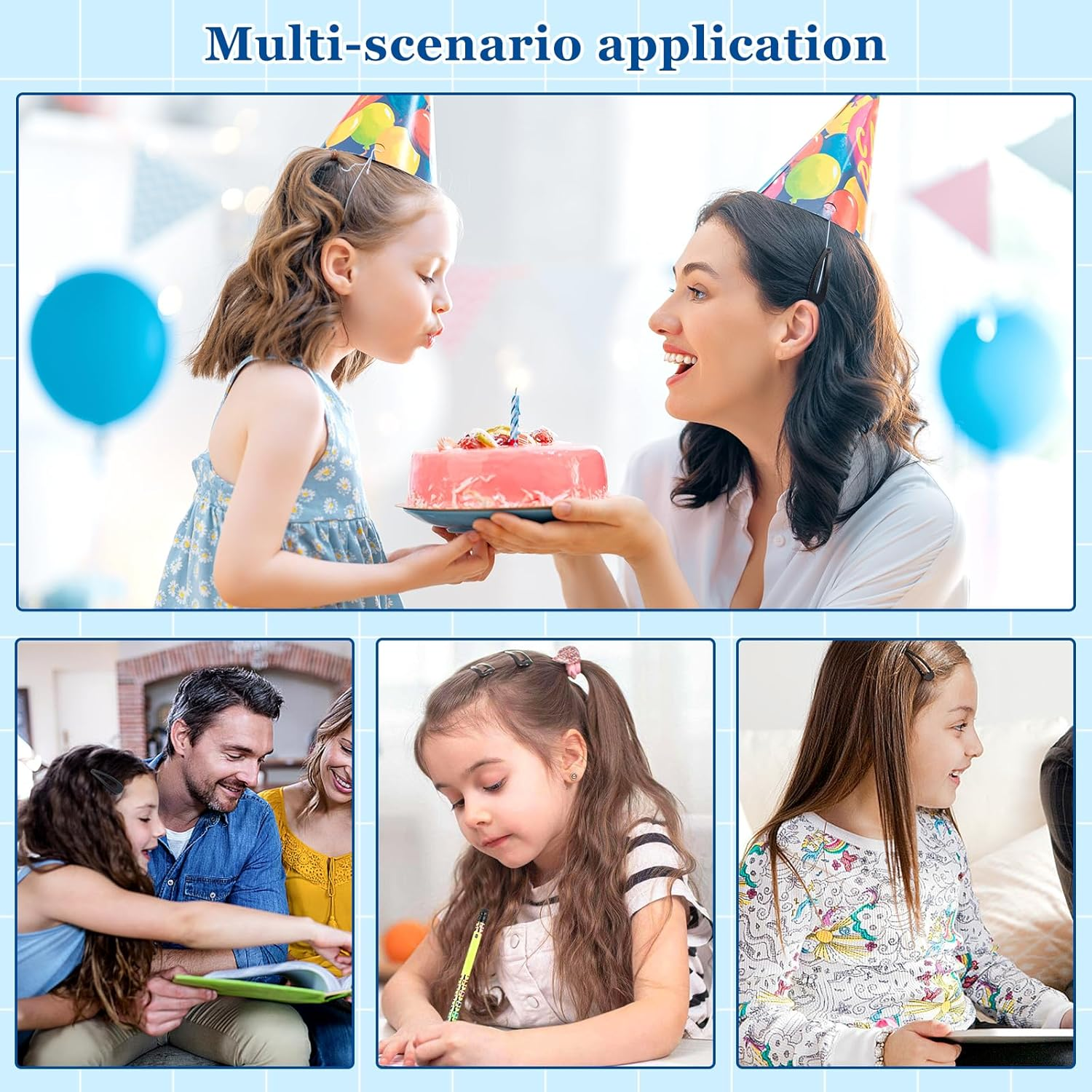 Hongien 30 Pcs Black Color 2 Inch Metal Snap Hair Clips Black Hair Clips for Girls Women Lady Non Slip Hair Barrettes（Black） image number 4