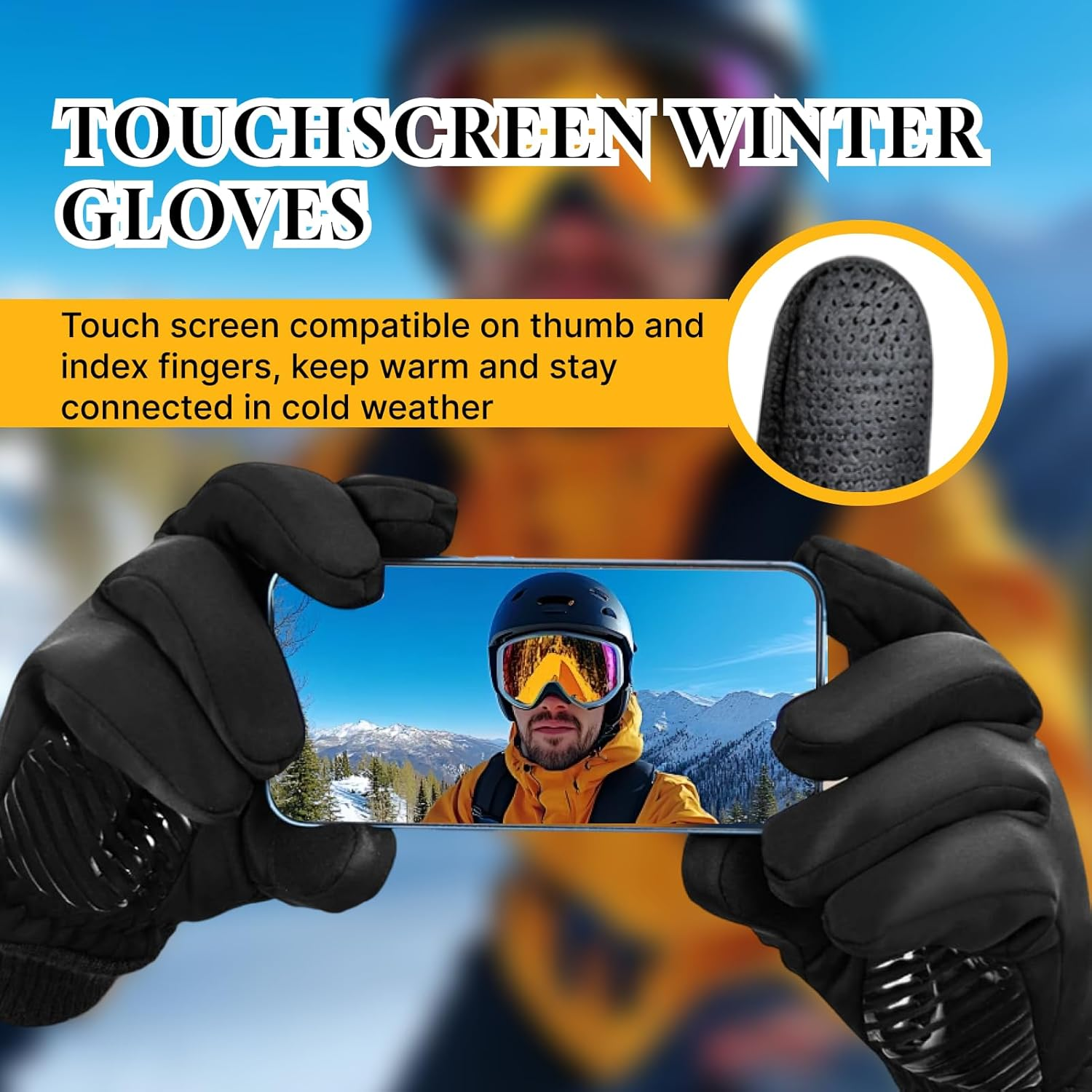 Winter Gloves for Men and Women, Waterproof Touchscreen Fleece Lined Gloves for Cold Weather, Perfect for Running, Cycling, Skiing, and Outdoor Activities image number 1