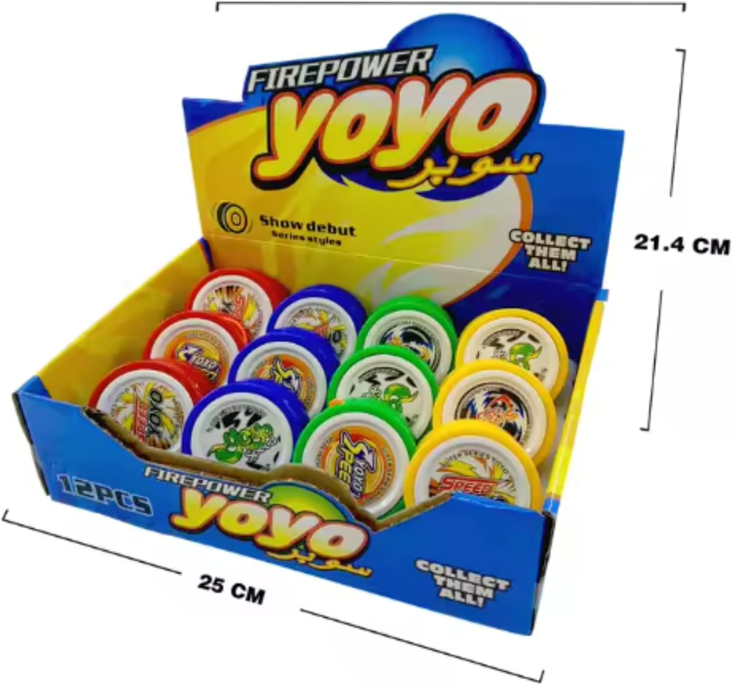 Super Firepower Beginner to Intermediate Super Super-Spin 12 Pack Yoyo Set, Grat Kids Yoyo and Adults,Durable and Long Lasting, Great Yoyos Kids, Yoyos Pack, Yoyos for Boys, Yoyos for Girls image number 3