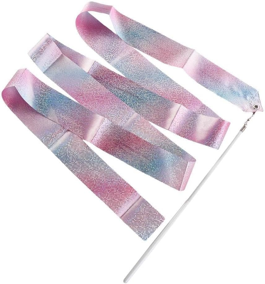 4 PCS Dance Ribbons, Flashing Star Gymnastics Ribbons Rhythmic Shining Dance Ribbons Gymnastics Streamer with Ribbontraining Tool