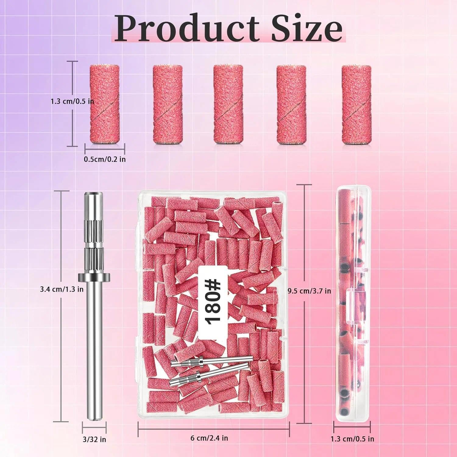 Mini Sanding Bands for Nail Drill, 100 Pcs 3.1Mm 180 Grit Acrylic Gel Removing & Shaping Manicure Tools for Salon and Home Use - Leralsta image number 4