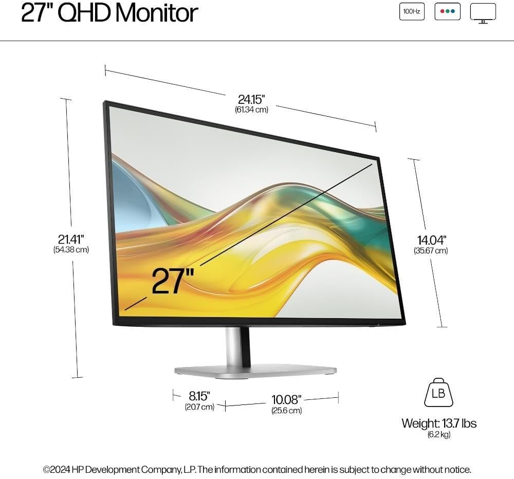 HP Series 5 Pro 527PQ 27" QHD (2560 X 1440) IPS 100Hz Monitor - 9D9S0UT image number 3