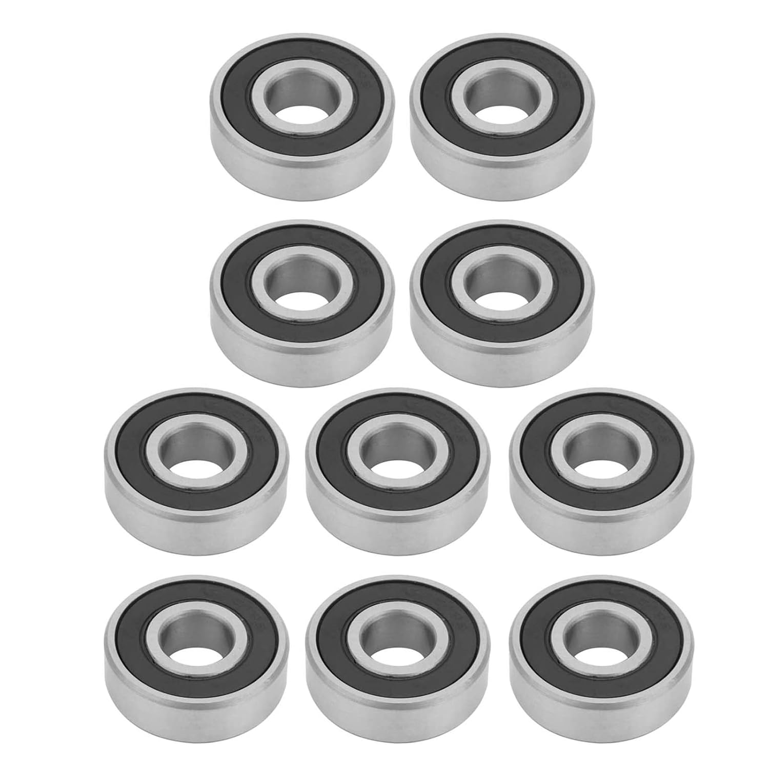 Jectse 10Pcs 6201-RS Ball Bearing, Deep Groove Steel Bearing, 32 * 12 * 8Mm, for Gearboxes, Instrumentation, Motors, Household Appliances, Internal Combustion Engines