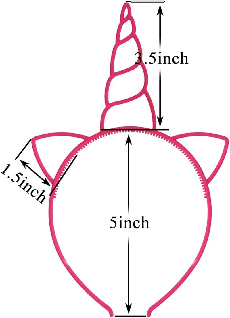 Unicorn Headbands for Girls Plastic Toddler Headbands Child Unicorn Horn Head Bands for Christmas Party Decorations Pack of 12 (Bright Colors-12Pcs) image number 6