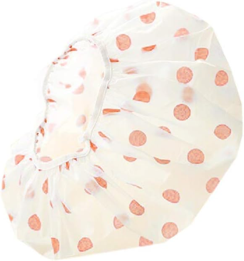 Elastic Shower Cap round Dot Waterproof Women Bathing Cap Bathroom Hair Salon Bath Hat Bathroom Accessories(Color Randomly) image number 3