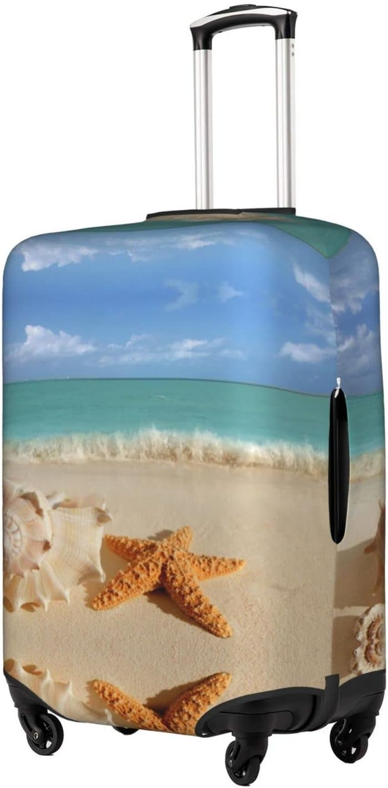 Summer Starfish Seashell Luggage Cover Washable Suitcase Protector Anti-Scratch Suitcase Cover Fits 18-32 Inch Luggage image number 6