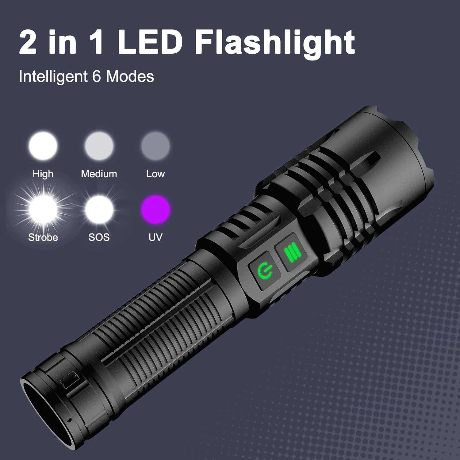 2-In-1 365Nm UV Torch & LED Flashlight Rechargeable, 30W Zoomable UV Light Black Light Torch for Pet Urine Detection, Resin Curing, Rocks, Scorpions, Waterproof Flashlights for Camping, Emergency image number 1