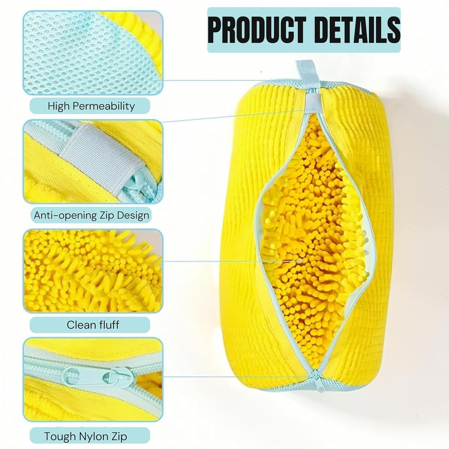 2025 New Upgraded Shoe Wash Bag, 2 Piece Shoe Laundry Bag, Reusable Shoe Bag for Washing Machine, Wrap around Dryer Laundry Zipper Organizer, 360&deg; Clean Zipper Shoe Wash Bag for All Types of Shoes