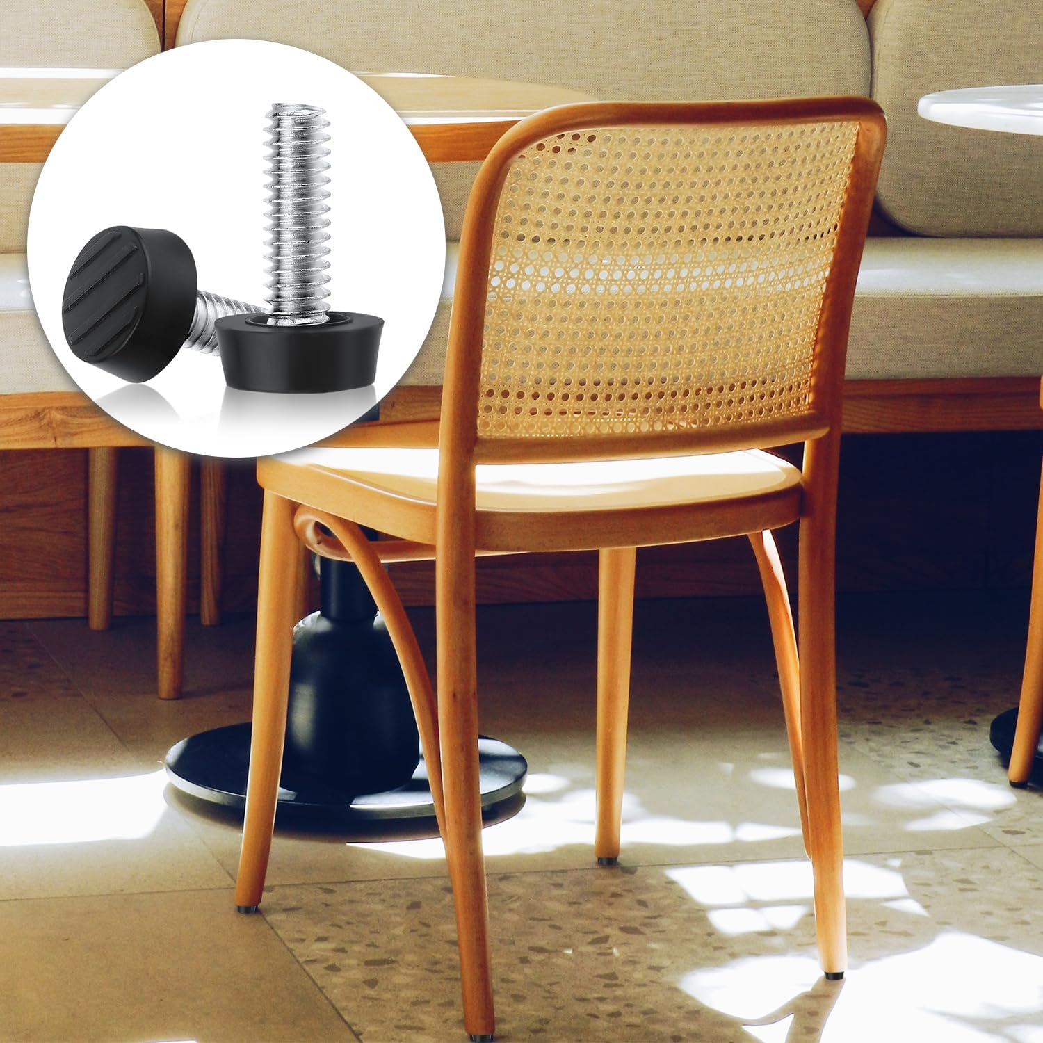 SAVITA 40Pcs Patio Furniture Replacement Feet, 1/4-20 Inch Adjustable Furniture Levelers Screw Galvanized Steel Glide Furniture Leveling Feet for Table Chair Cabinet Patio Furniture Legs image number 6