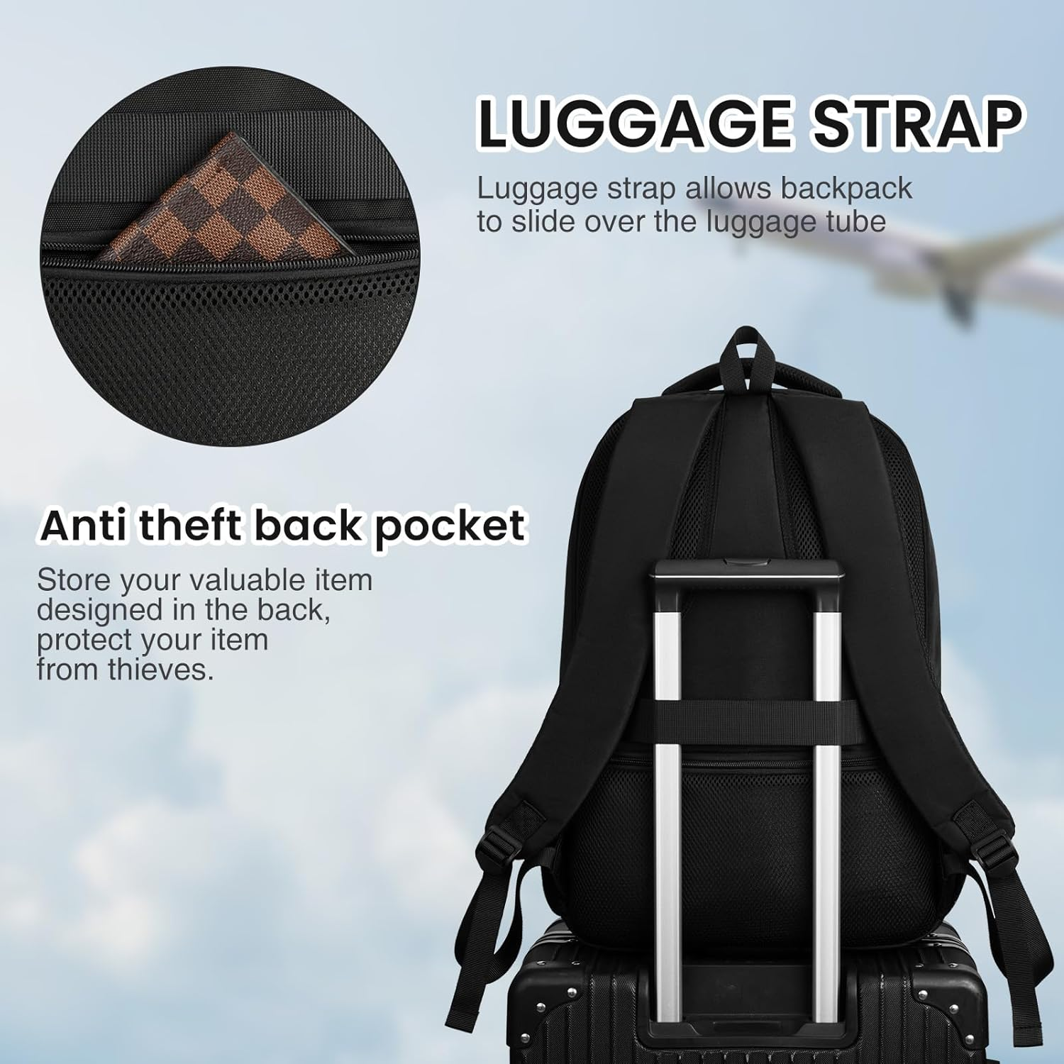 Paude Backpack,School Backpack for Teens Adults Laptop Bookbag for High School College Students Back Pack for Work image number 3