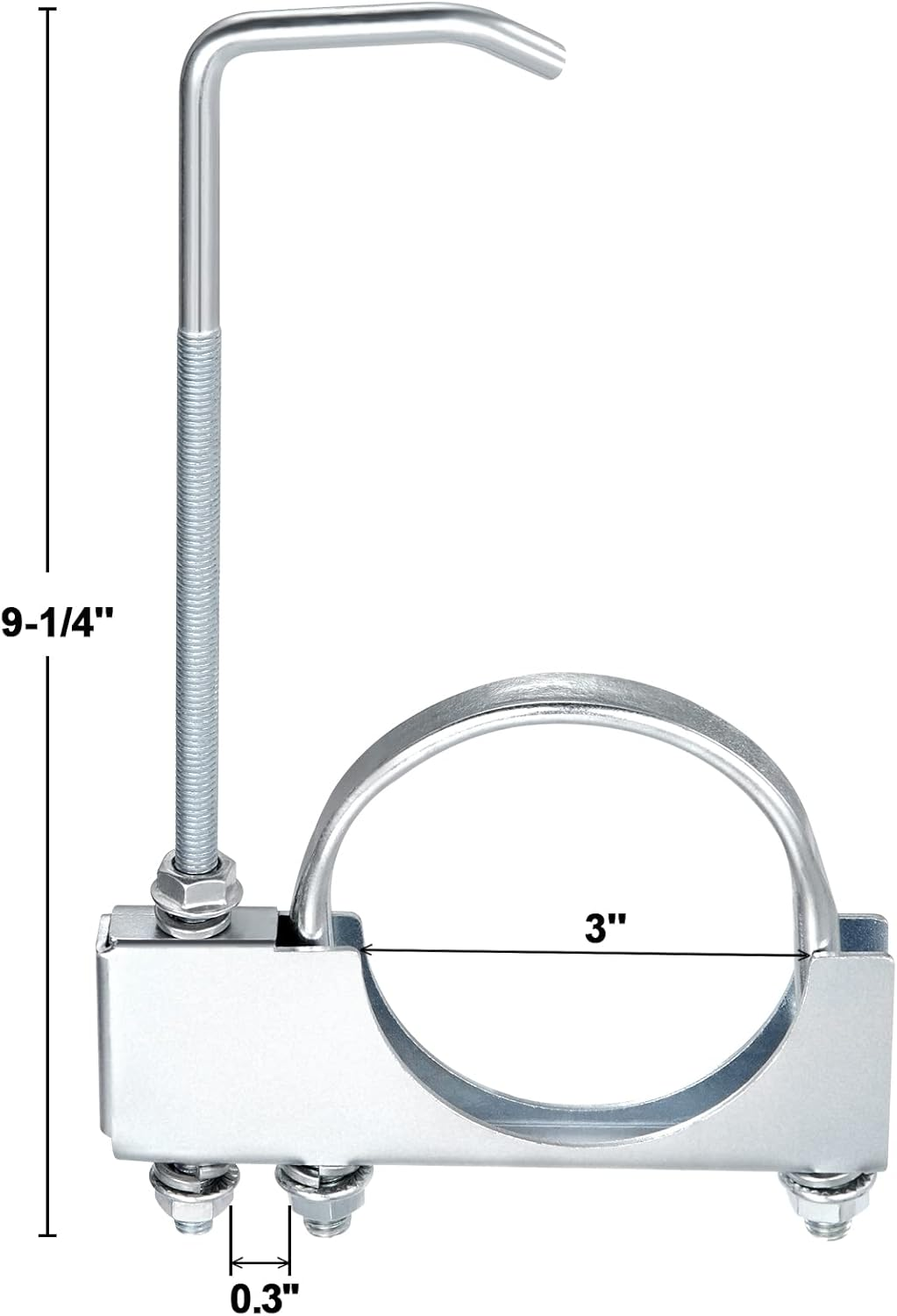 3" Universal Exhaust Clamp with Hanger for Ford F150 and Truck Exhaust Pipe Hanger