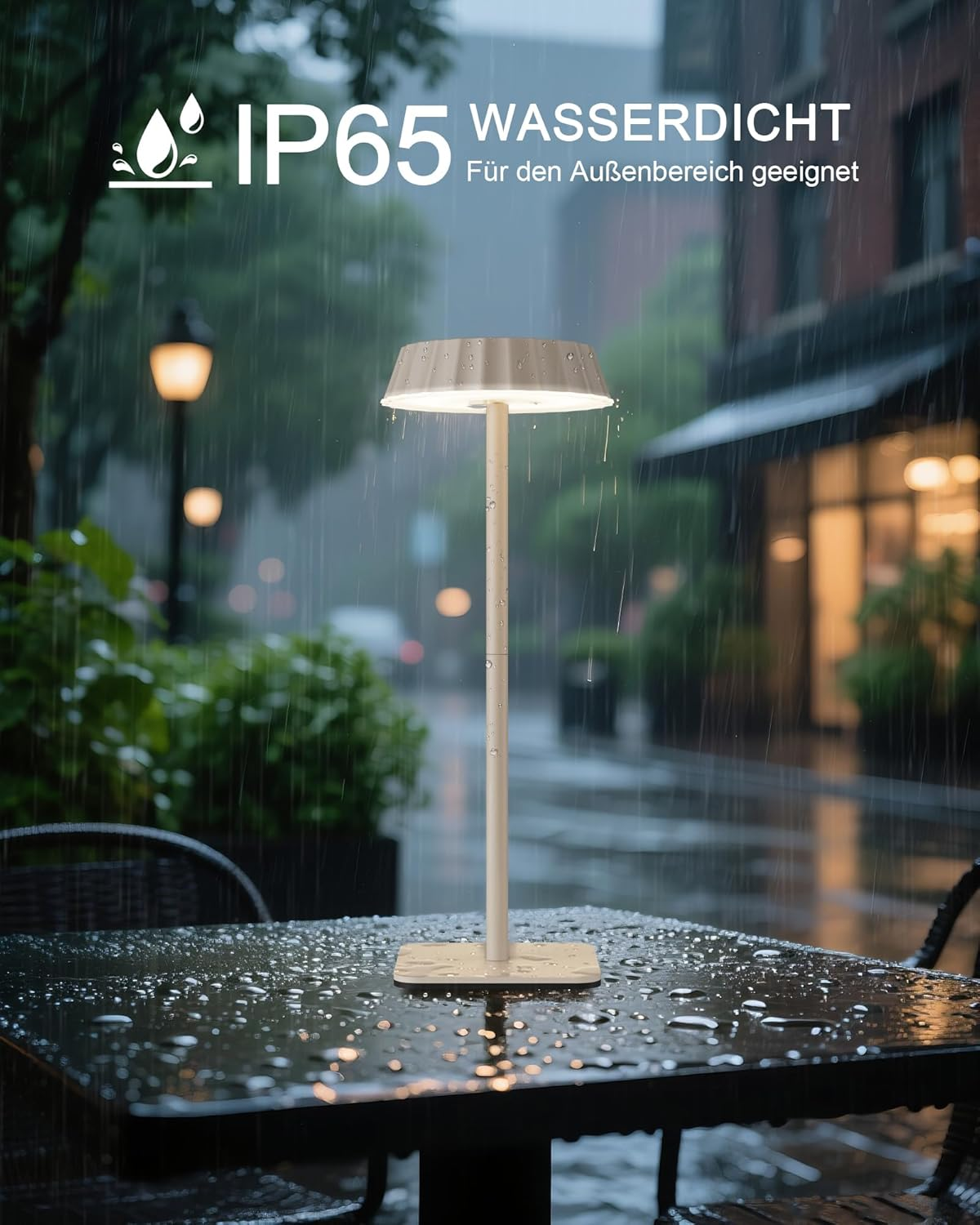 Eppiebasic LED Table Lamp Wireless Battery: 18 W Quick Charge 5000 Mah Battery - Portable Modern Table Lamp Outdoor - IP65 Waterproof for Living Room Dining Room image number 1
