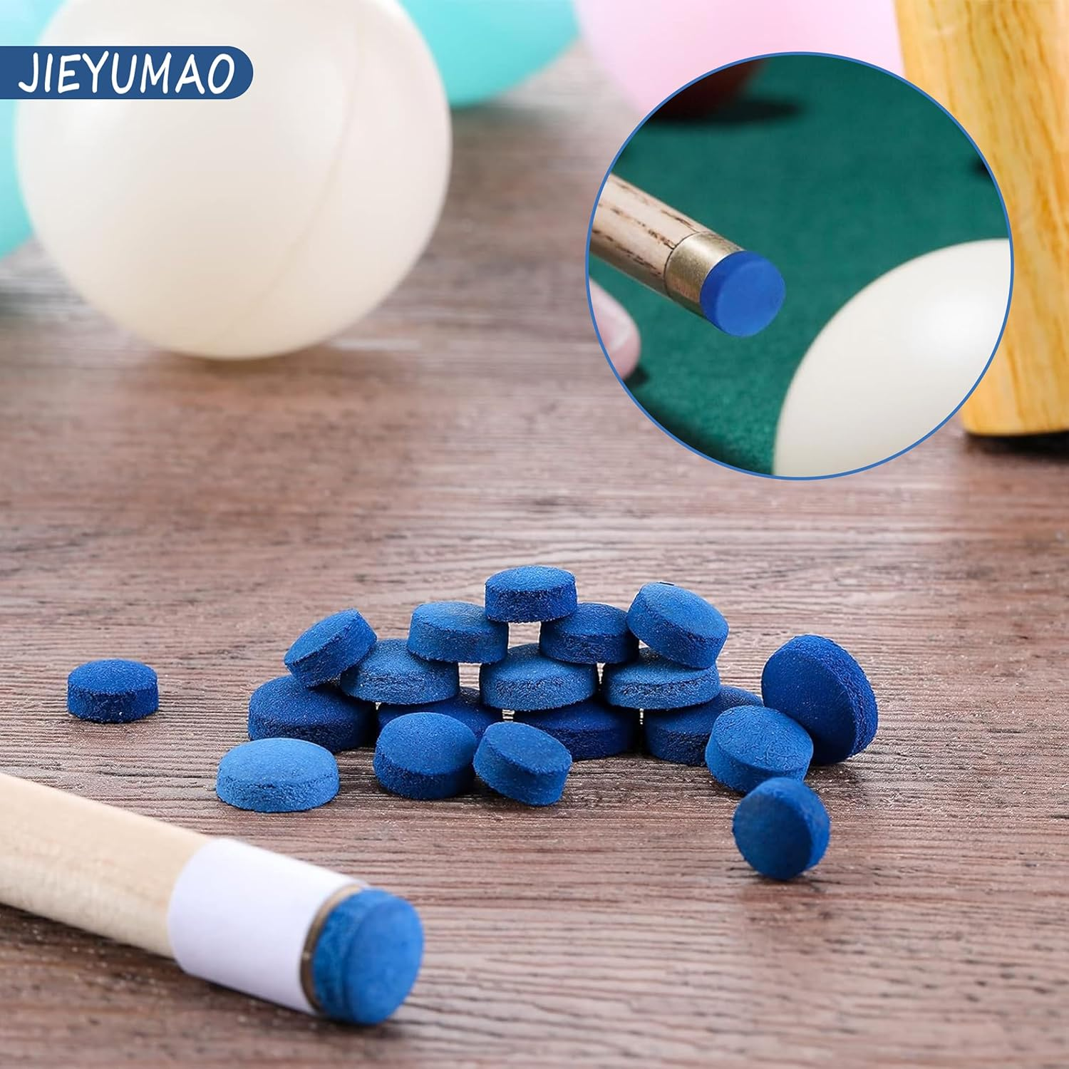 40Pcs Billiard Cue Tips, 9/10/12/13 Mm Pool Cue Tips Replacement Kit, Leather Pool Stick Tips Billiard Cue Head Billiard Cue Stick Snooker Billiard Accessories for Pool Cues image number 3