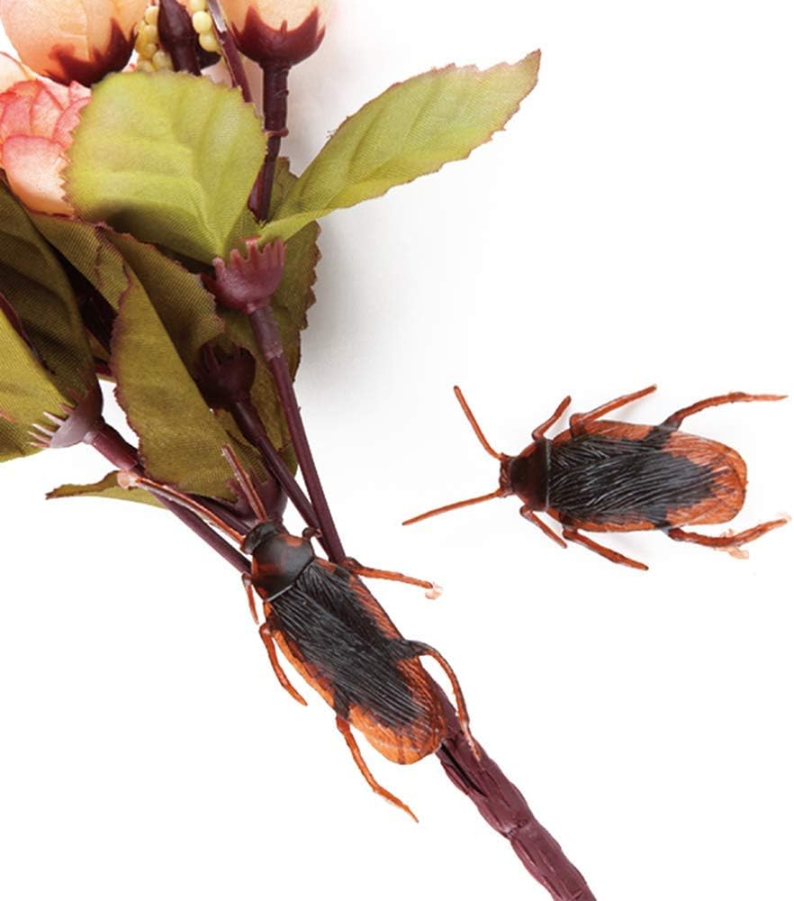 100PCS Prank Fake Roaches, Favourite Trick Joke Toys Look Real, Scary Insects Realistic Plastic Bugs, Novelty Cockroach for Party, Christmas, Halloween image number 1