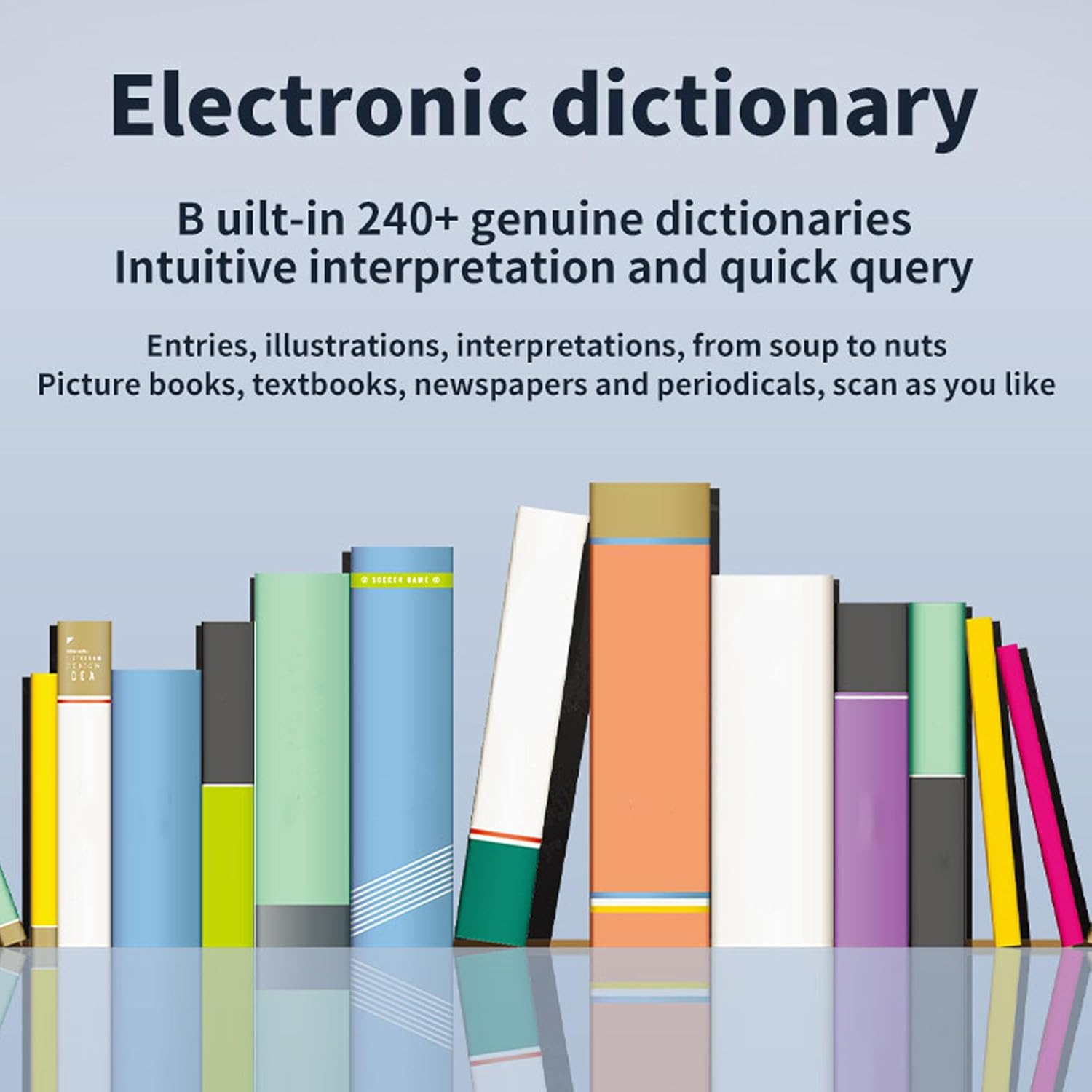 Scan Reader Pen, Recording Function Supported ABS Shell Multifunctional Wide Application Massive English Word Thesaurus Smart Voice Translator Pen for Homework (Blue) image number 4