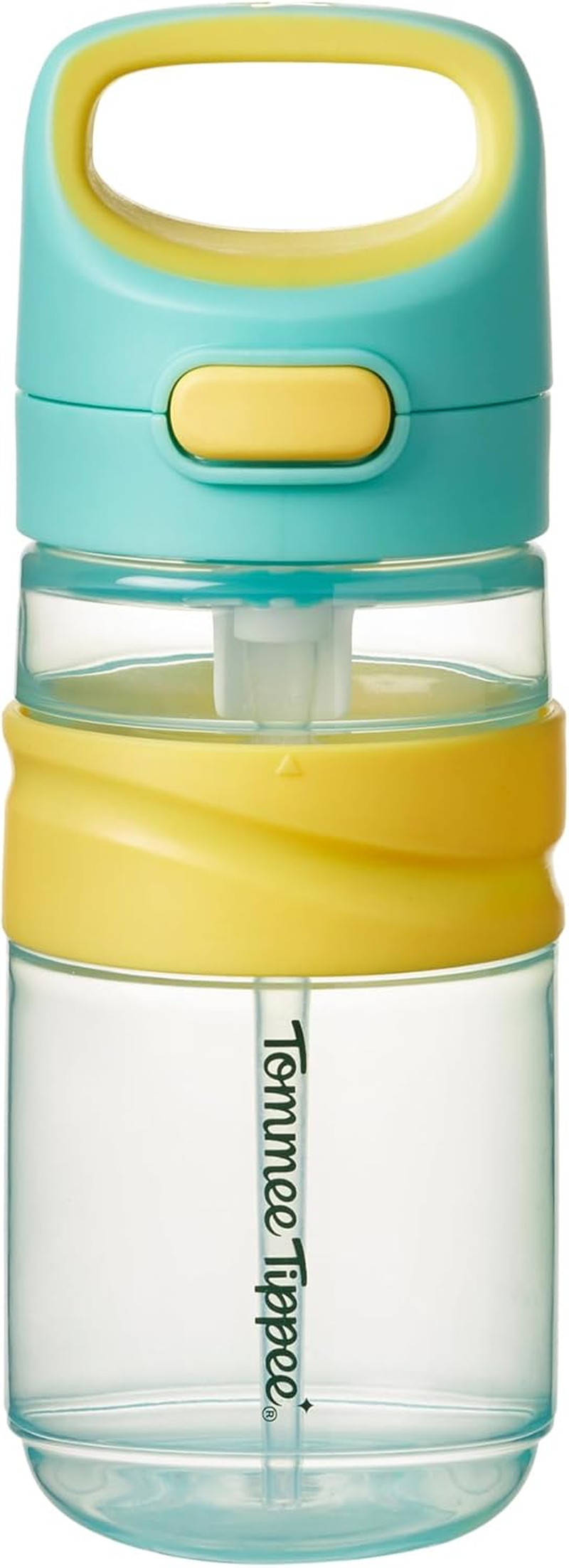 Tommee Tippee On-The-Go Straw Cup, 500Ml, Non-Spill Sporty Toddler Water Bottle for 18 Months+, Push-To-Open Lid Helps Keep Wider Straw Clean, Assorted Colours, 1 Pack image number 3