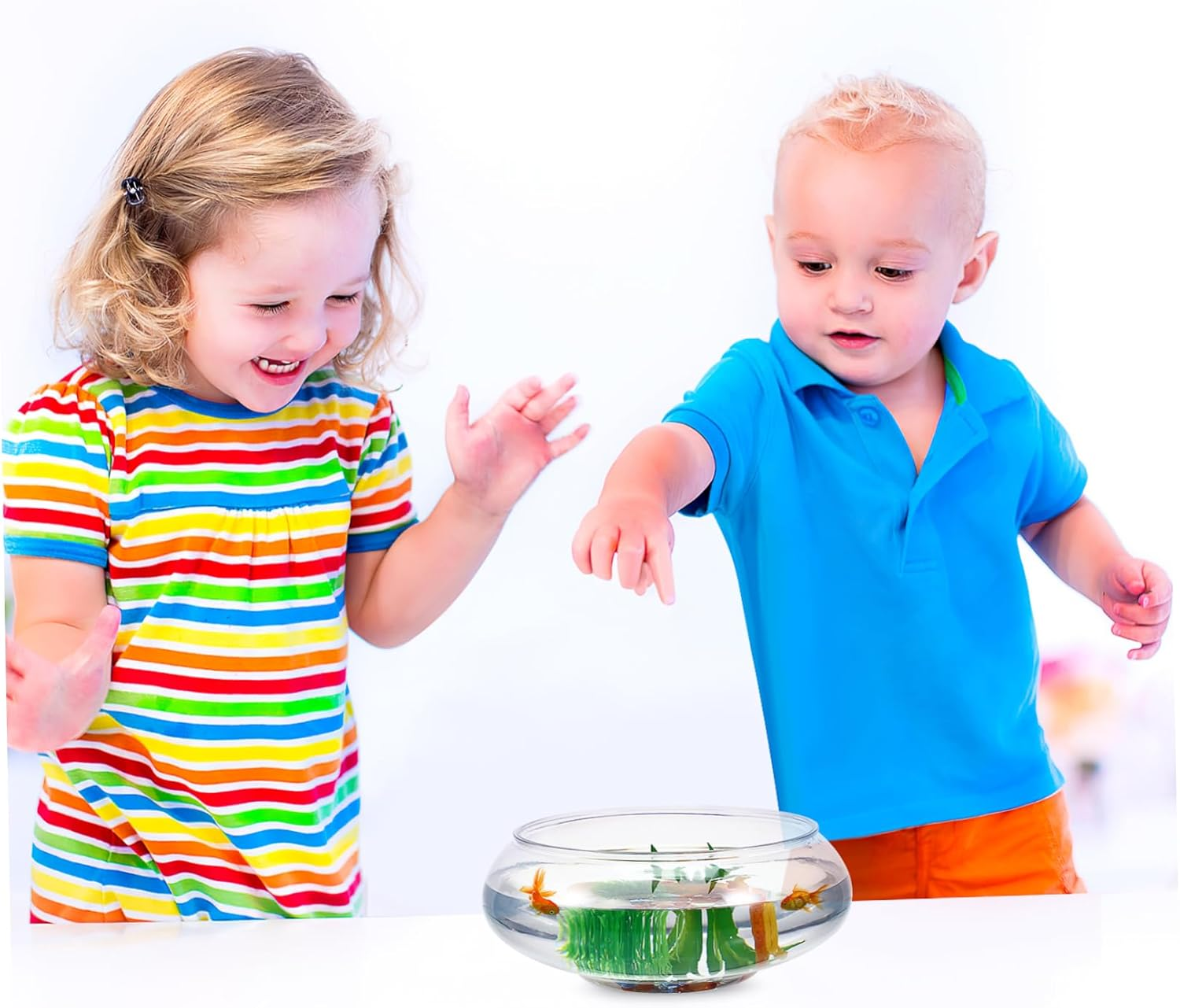 1Pcs Plastic Aquarium Betta Fish Tank: Small Clear Hydroponic Planter Floral Container Fish Bowl for Home Wedding Event Party Decoration image number 2