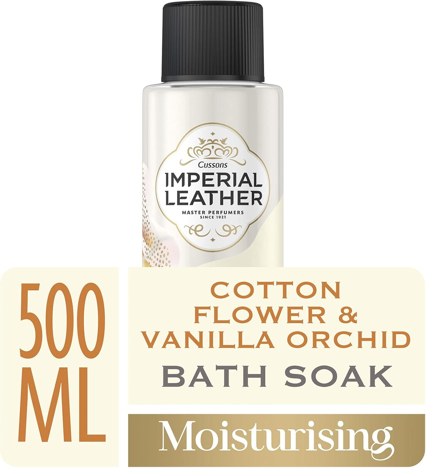 Imperial Leather Moisturising Bath Soak, Cotton Flower & Vanilla Orchid, Rich & Creamy Bubble Bath, Gentle Body Skin Care, Bulk Buy, Pack of 4 X 500Ml