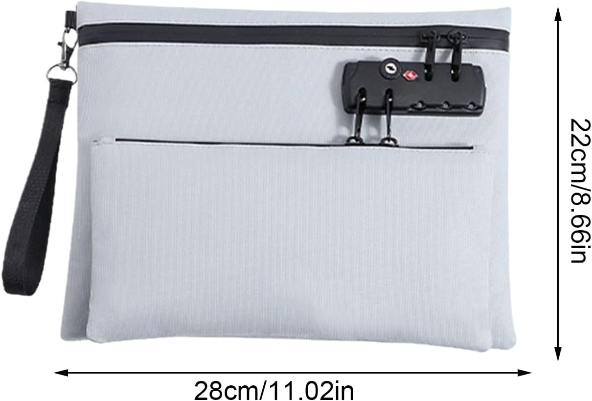 Locked Money Bag - Valuable Storage with Zipper | Double-Layer Wallet for Register Fashion Cash Notary Supplies Passports Bank Secure Storage Travel Business image number 1