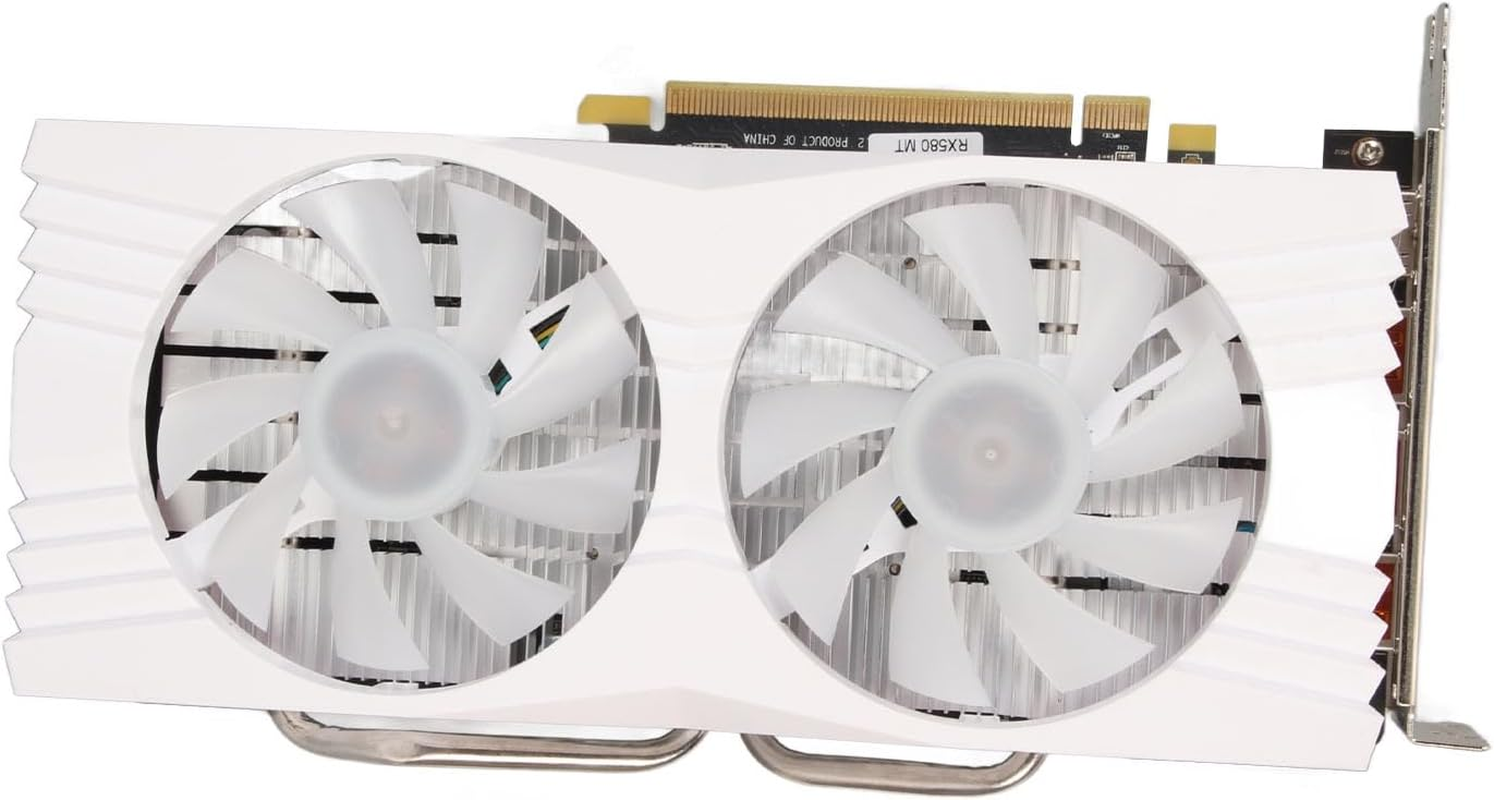 RX580 Desktop Graphics Card, 8GB GDDR5 256Bit RGB Gaming Video Card with Dual Cooling Fan for Computer PC, Support HD Dpoutput, PCI Express 3.0 Graphics Card for Game Office