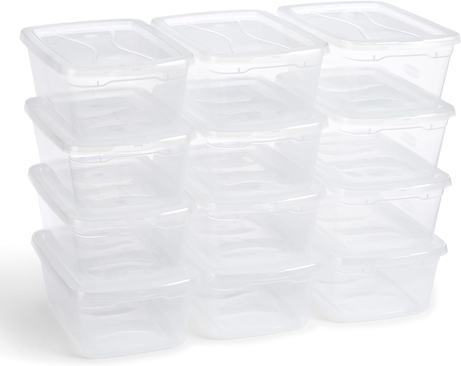 Rubbermaid RMCC60003 Cleverstore Clear Stackable Plastic Storage Containers with Durable Latching Lids, 6 Quart-12 Pack, 12 Count image number 5