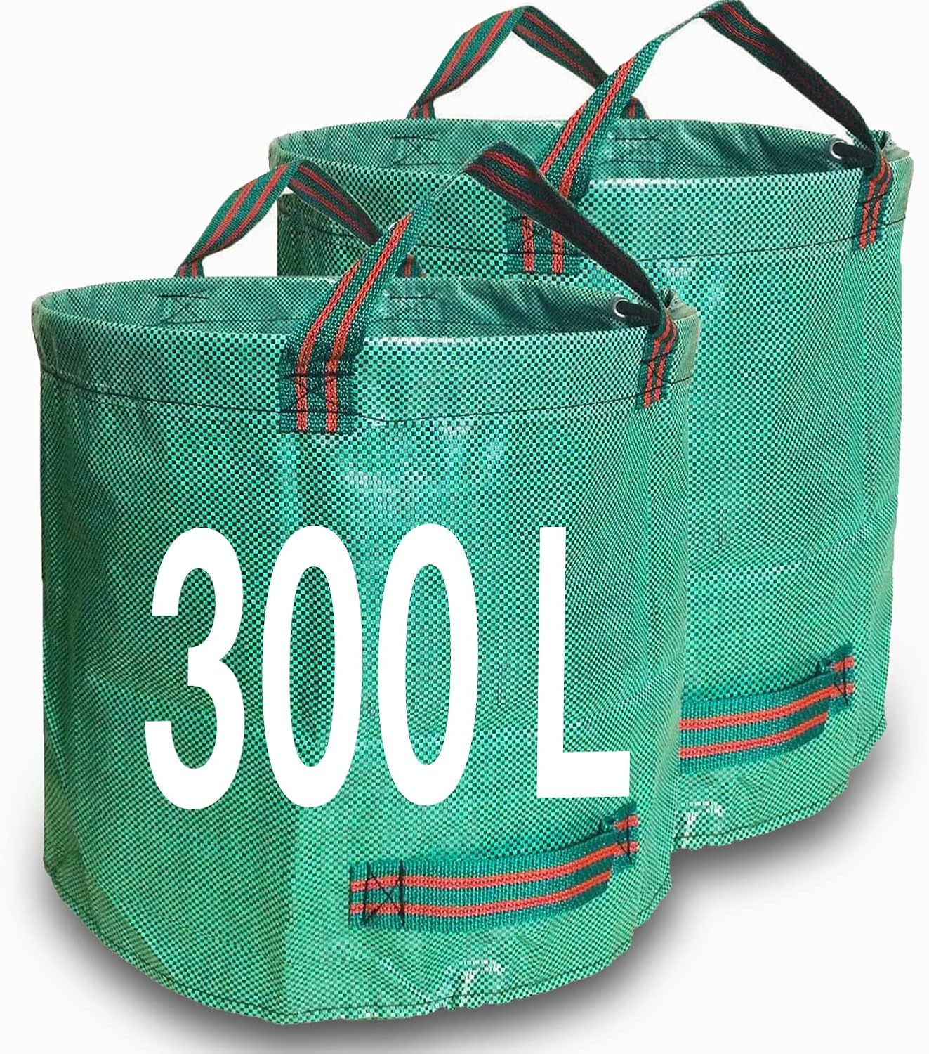 Dustpan Type Garden Waste Bag 200L X 2 Reusable Leaf Collector Heavy Duty Garden Sack Leaf Bag with Handles (Dustpan 200L)