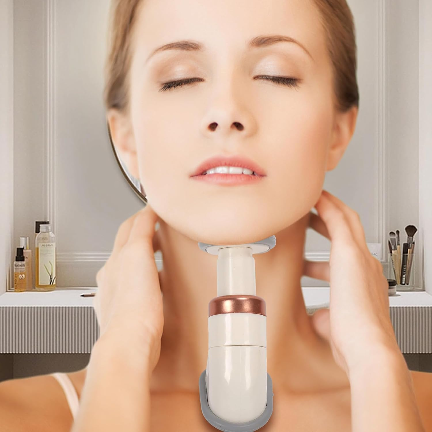 Neckline Slimmer | Chin Exerciser - Facial and Neck Massage for Men and Women, Face Lift Device, Neck Toner Device for Firming and Lifting image number 2