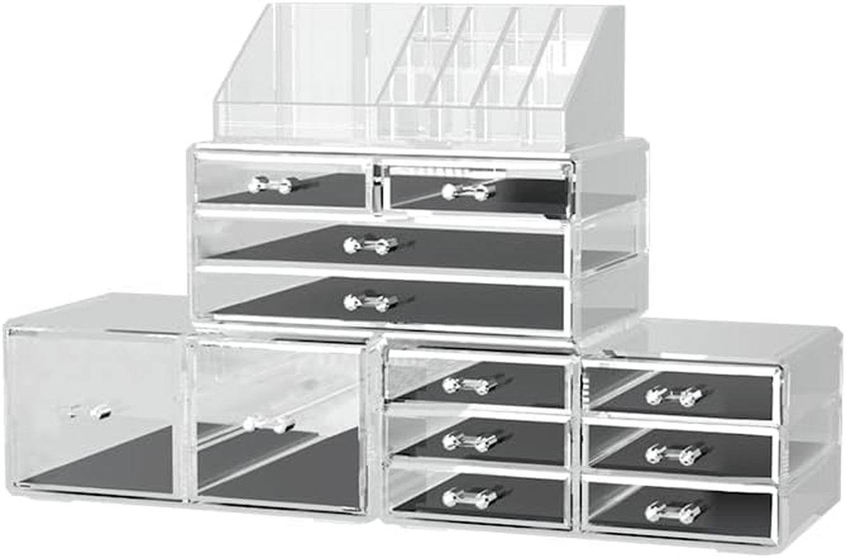 Embellir Makeup Case Acrylic Cosmetic Organizer Storage Box Jewellery Holder image number 5