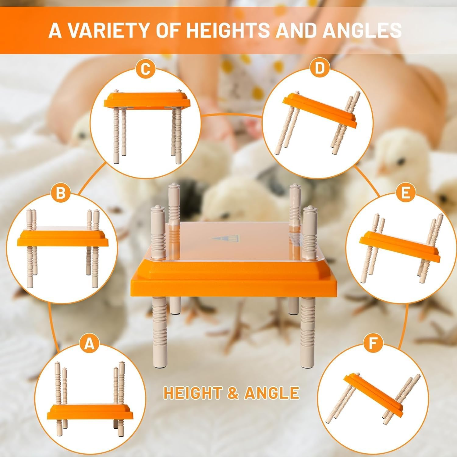 Brooder Heater for Chicks, 10" X 10" for 15 Chicks Heating Plate with Adjustable Height and Angle 15W Chicken Brooder Warm like Mother Hen