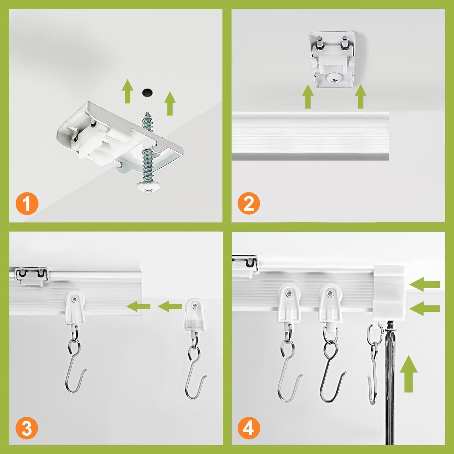 Kxlife Flexible Bendable Curtain Track, Curved Ceiling Track for Curtains, Room Divider Track System (20 Ft) image number 5