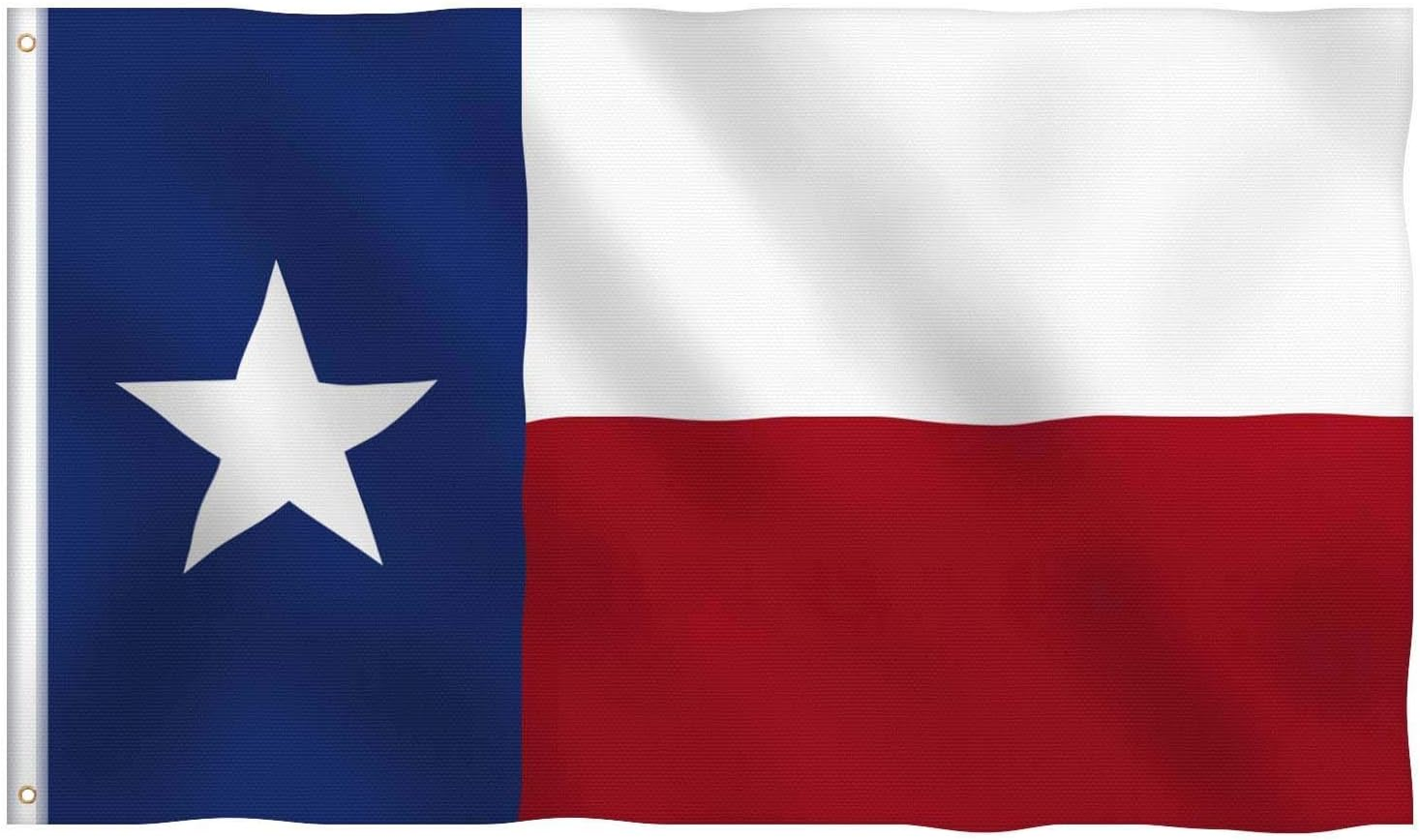 Texas State Flag with Brass Grommets Lone Star Flags Thick Fabric Double Stitched Outdoor/Indoor Use TX Flag 3X5 Ft image number 1