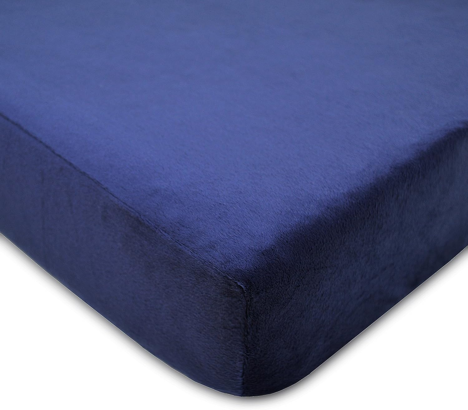 TL Care Heavenly Soft Chenille Crib Sheet, Navy, 28" X 52" image number 5