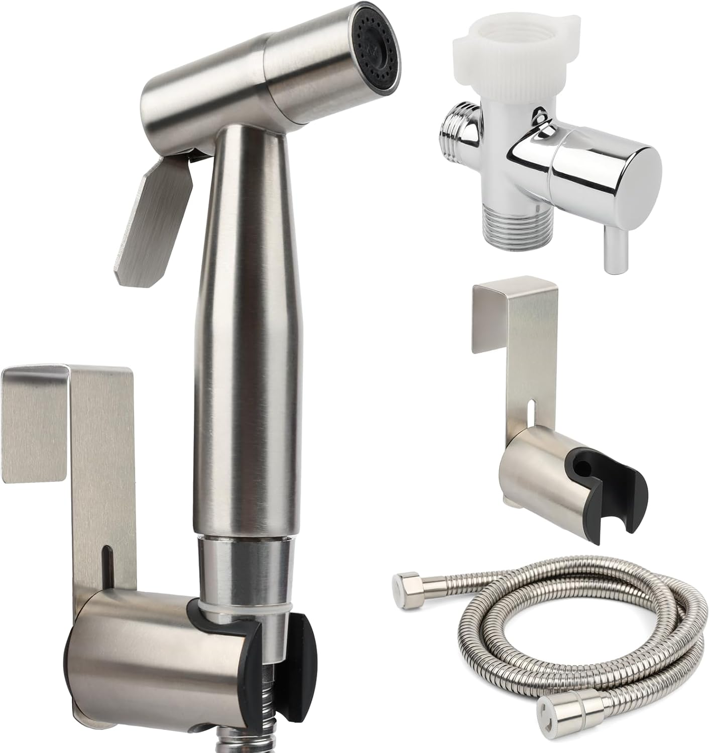 Toilet Spray Gun Handheld Bidet Sprayer,For Water Pressure Jet Spray Muslim Shower for Feminine Washstainless Steel Muslim Shower Toilet Bidet Cloth Diaper Sprayer Set 3-Year Quality Assurance