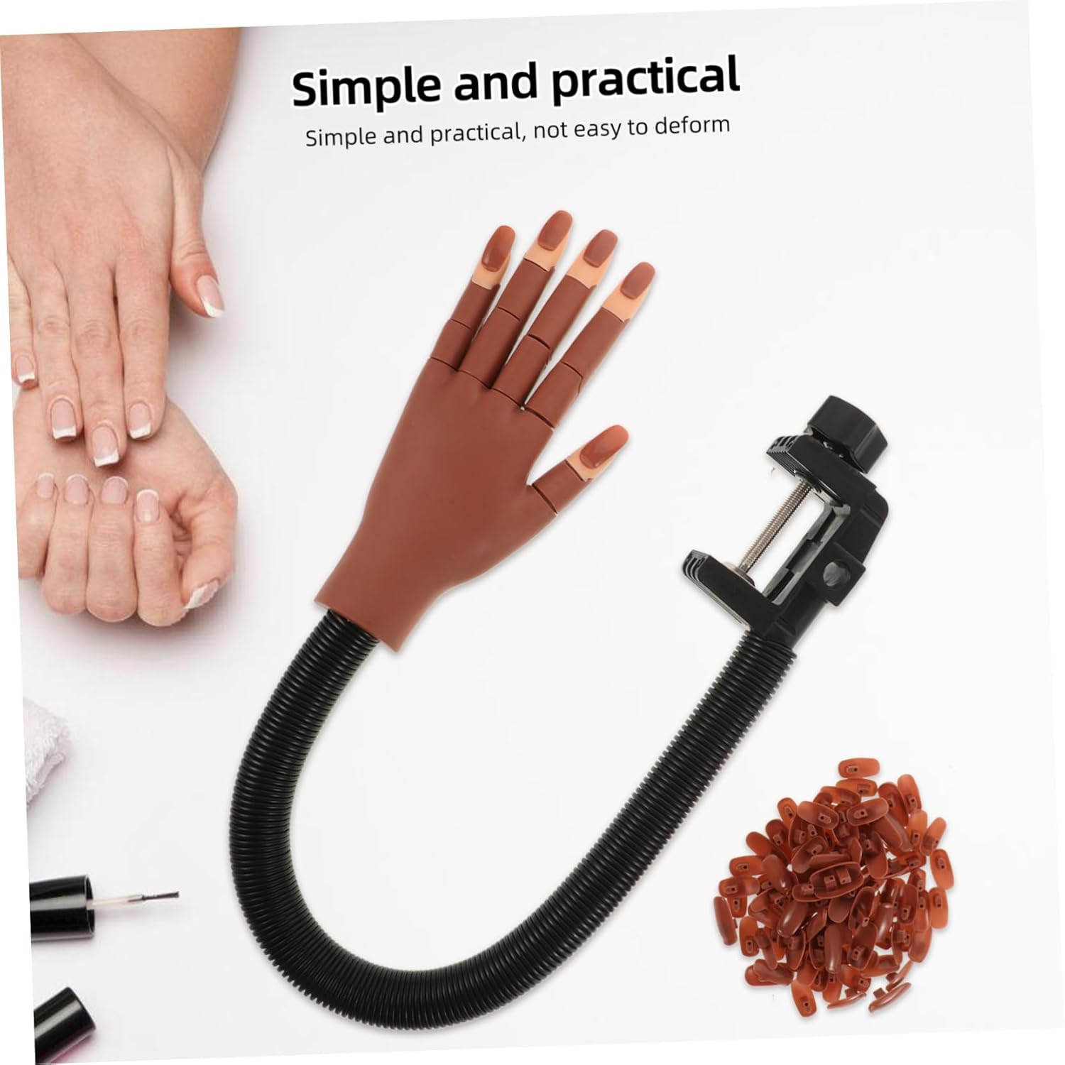 WOFASHPURET Nail Practice Hand Model Prosthetic Manicure Tool Nails Training Hand Display Model for Salon Use image number 5
