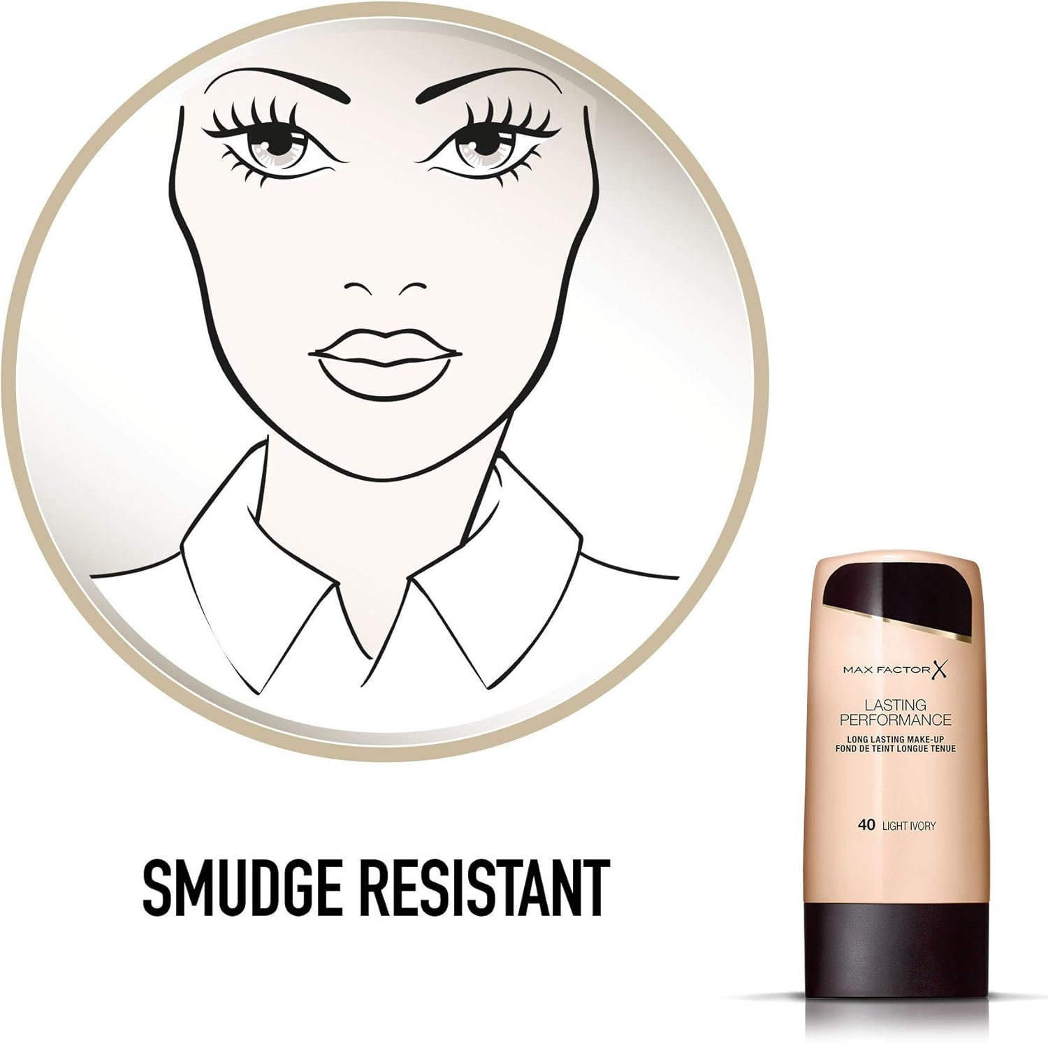 Lasting Performance Touch-Proof Foundation by Max Factor 40 Light Ivory image number 1