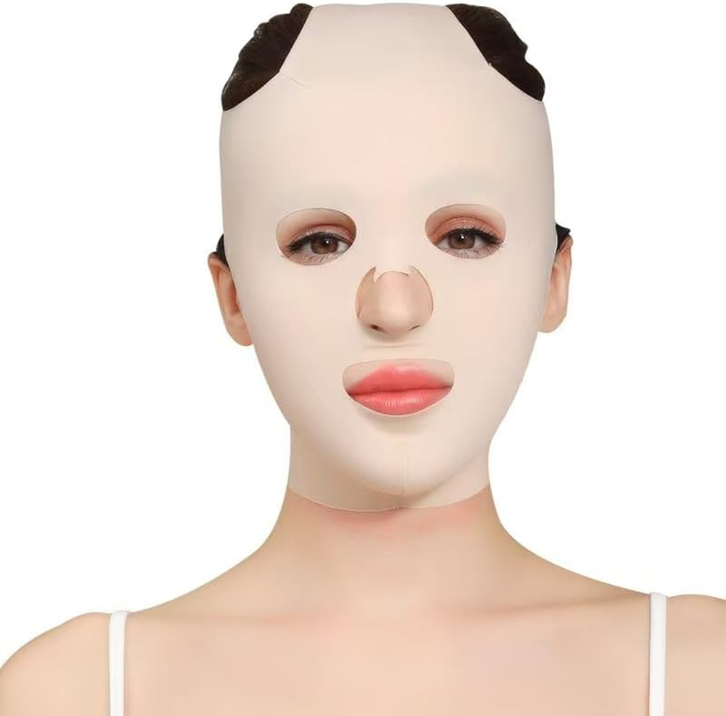 Facial Slimming Strap，Facial Slimming Mask Chin Strap Three Dimensional V Shaped Face Slimming Belt Eliminates Sagging Skin and Improves Contour (Colour of Skin, One Size)