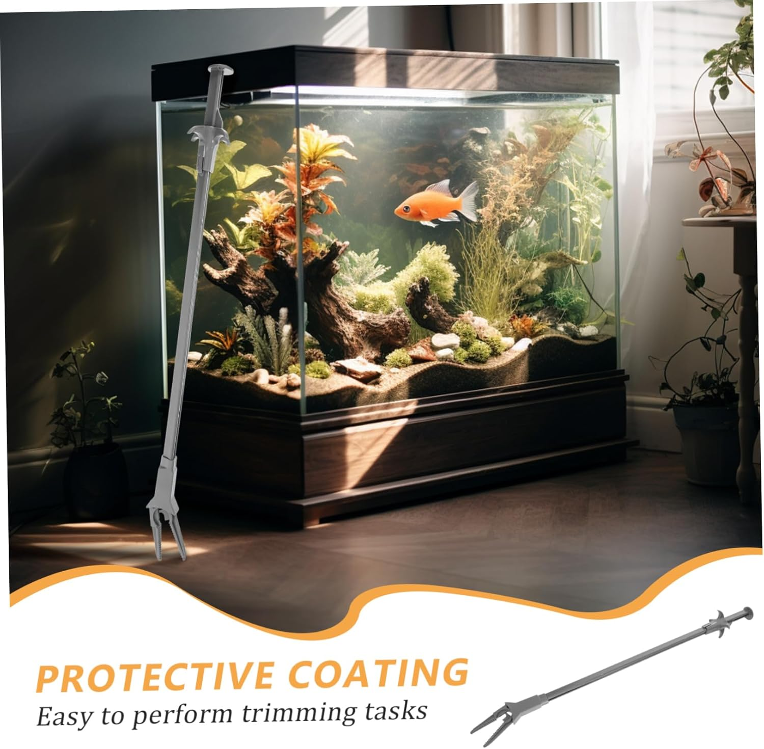 50Cm Aquarium Tweezers Tongs Plastic Aquarium Tongs Plant Maintenance Tool for Fish Tank Aquascaping Plants image number 3