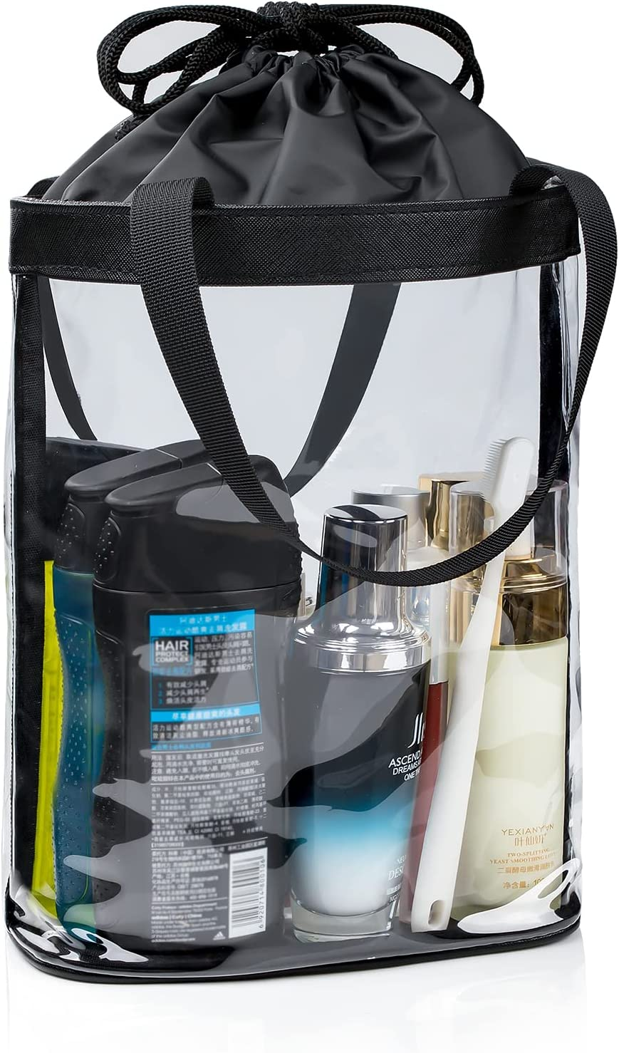 Clear Toiletry Bag, TSA Approved Toiletry Bag for Traveling, Travel Waterproof Makeup Cosmetic Bag for Women Men, Carry on Airport Airline Compliant Bag image number 3