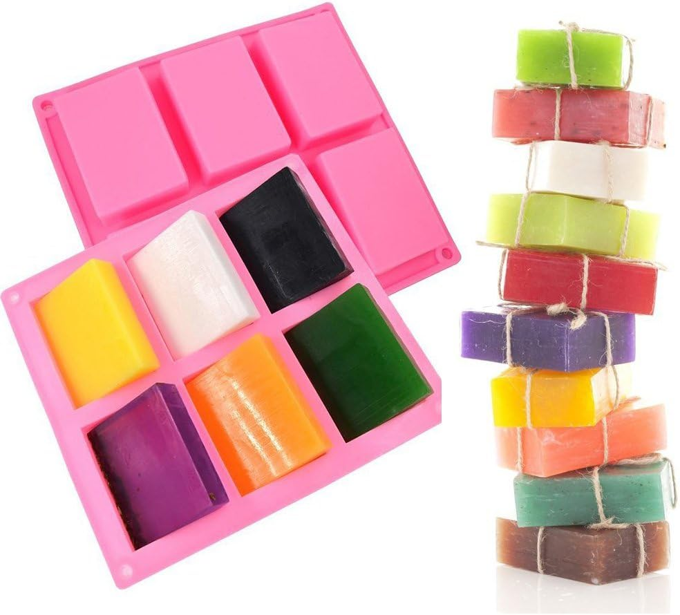Silicone Soap Molds Set of 3, 6 Cavities DIY Handmade Soap Moulds - Cake Pan Molds for Baking, Biscuit Chocolate Mold, Silicone Soap Bar Mold for Homemade Craft, Ice Cube Tray image number 3