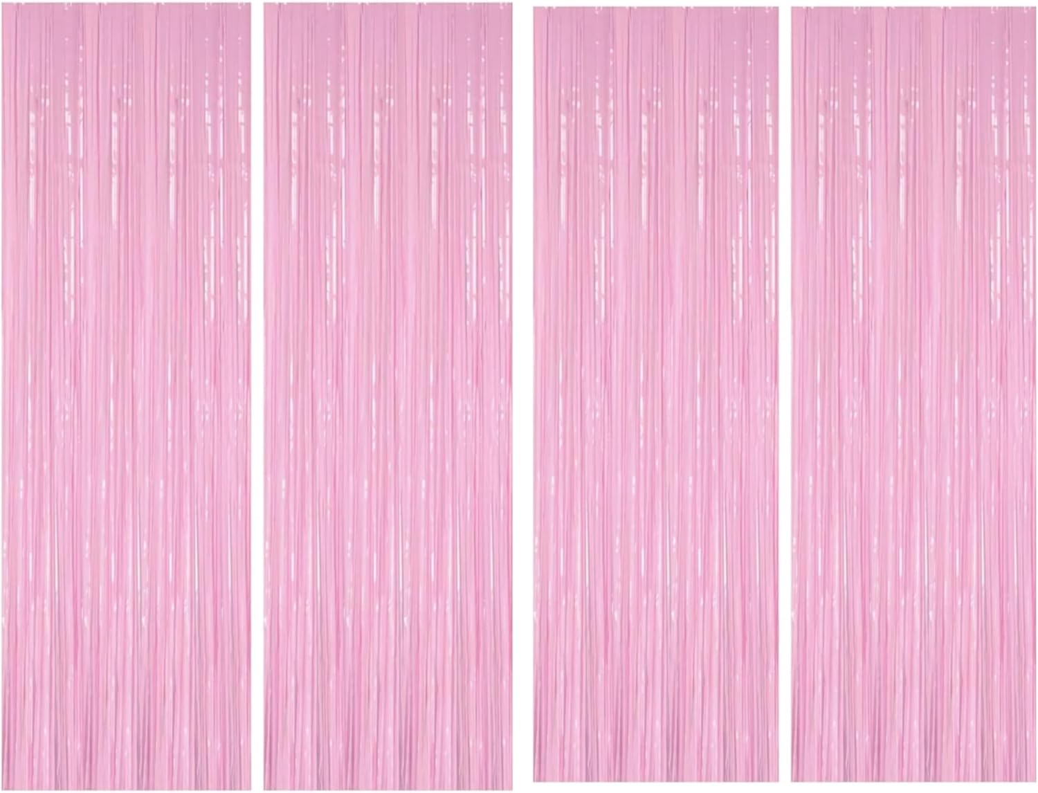 Backdrop Curtain Tinsel Streamers,4Pcs Foil Fringe Streamer Tinsel Curtains,Party Streamers Backdrop Curtains,Photo Booth Backdrop Foil Streamer for Party, Pink image number 5