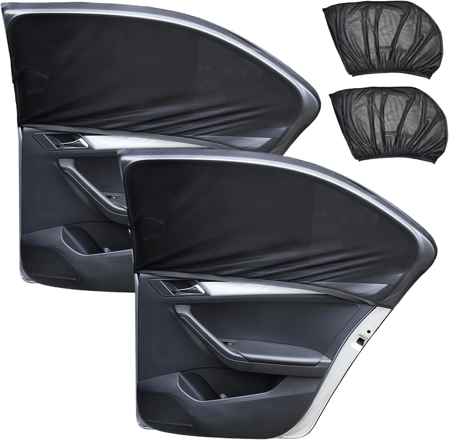 2 Pack Car Window Shade, Sun Shade Car Side Window Covers, UV Protection Breathable Mesh Car Sun Shades for Camping Privacy, Fits Car Truck SUV (39.8"X18.9") image number 3