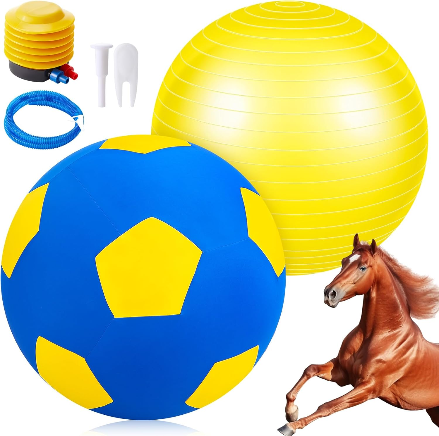 Vercanmonth Giant Herding Ball with Ball Cover anti Burst Ball Please Watch VCR for How to Inflation Horse Toys for Horses Stall Entertainment Play, Pump Included(Red Color,40 Inches)