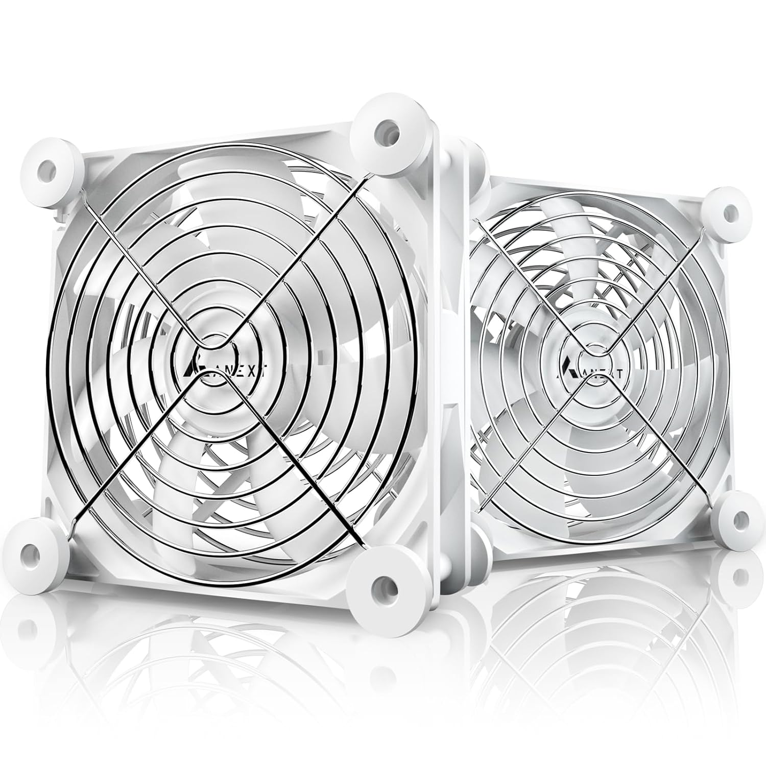 ANEXT, 120Mm USB Computer Fan White, 120Mm Fan, Silent Fan for Receiver DVR Playstation Xbox Computer Cabinet Cooling, 2 Packs White