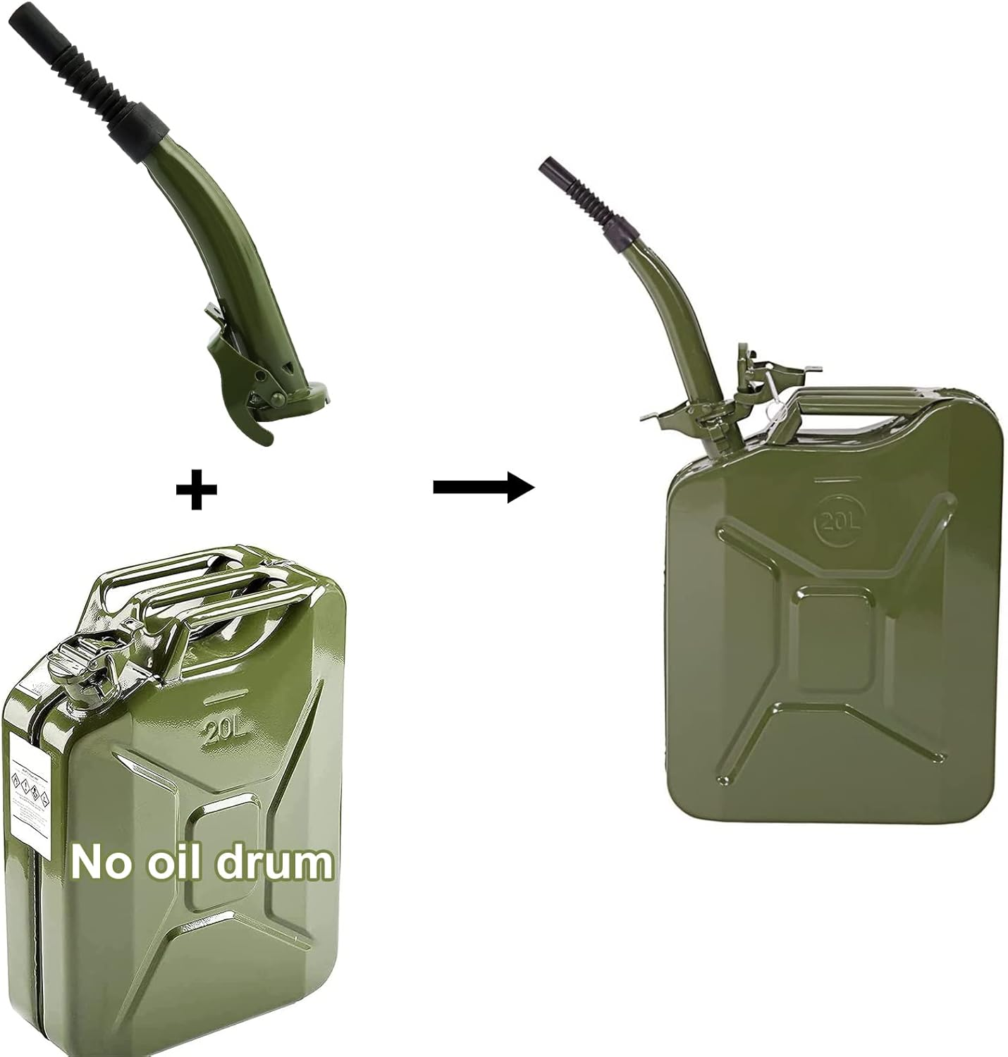 Fuel Can Spout - Flexible Jerry Can Spout Metal Fuel Can Nozzle for All Non-Carb NATO Style Jerry Cans image number 3