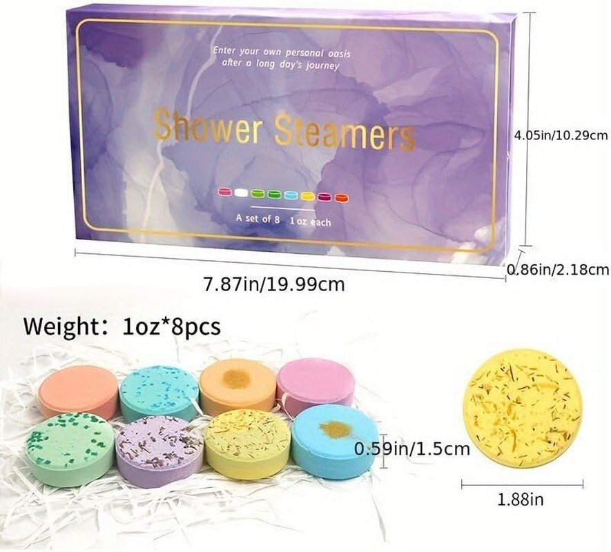 Shower Steamers Aromatherapy with Pure Essential Oil, 8 Pcs Stress Relief and Relaxation Shower Bombs for Home Spa Self Care, Bath Bombs with Elegant Packaging for Mothers Day Birthday Valentine'S Day image number 5