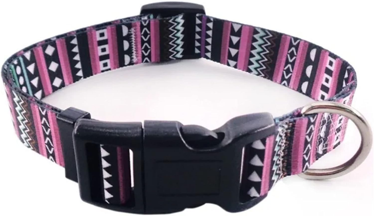 Dog Collar, Print Floral Adjustable Soft Stylish Pet Collar with Safety Buckle, Themed Flower Print Comfortable Soft Cute Dog Collar for Small Medium Large Dogs M