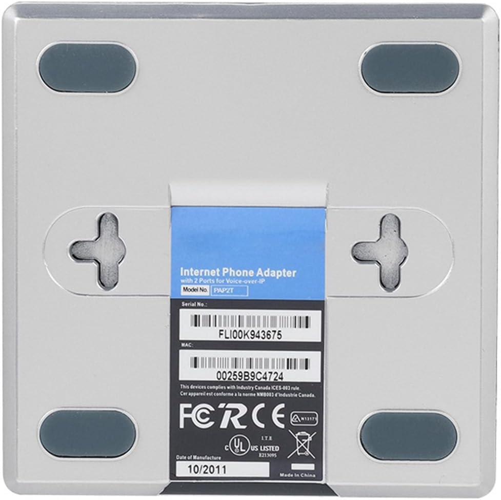 Voip, 2 Ports Analog Telephone Adapter, Voip Phone Adapter Support SIP V2 Protocol DHCP, PAP2T Internet Phone Adapter with RJ45 Network Cable for Linksys (AU Plug) image number 3