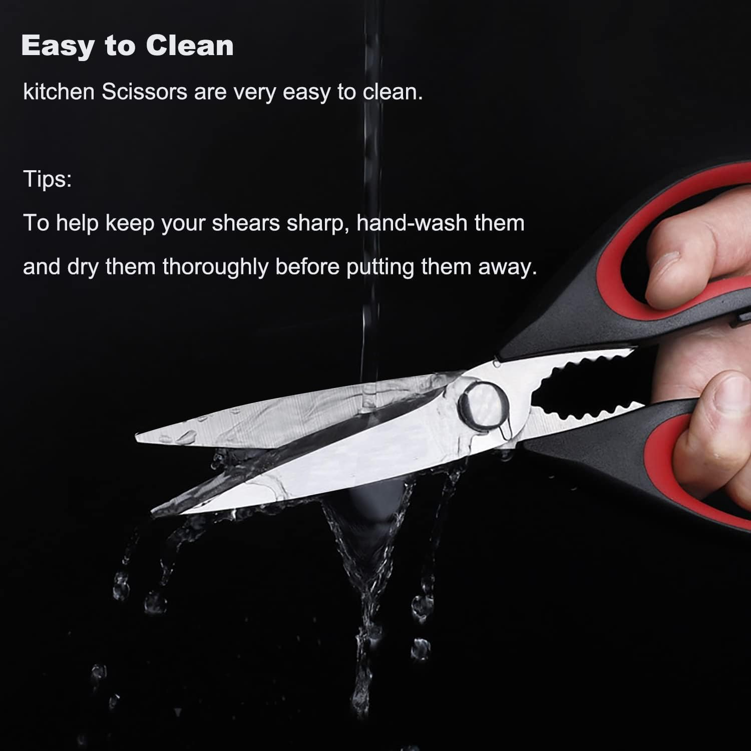 Mumoo Bear 2 Pack Heavy Duty Kitchen Scissors Kitchen Shears with Serrated Blade, Ergonomic Handle - for Poultry, Herbs, Vegetables